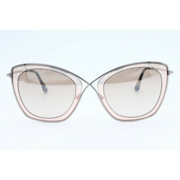 Tom Ford India-02 TF 605 47G Butterfly Pink Sunglasses Brown Gradient Lenses (B) main image 4